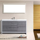 KubeBath Dolce 60″ Ash Gray Modern Bathroom Vanity with White Quartz Counter-Top