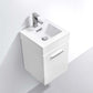 Bliss 16" Wall Mount Modern Bathroom Vanity High Gloss White I Black I Grey Oak I High Gloss Gray Oak I Walnut I Nature Wood