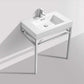 Haus 30" Stainless Steel Console w/ White Acrylic Sink - Chrome