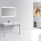 Haus 48" Stainless Steel Console w/ White Acrylic Sink - Chrome