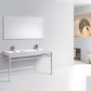 Haus 60" Single Sink Stainless Steel Console w/ White Acrylic Sink - Chrome