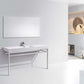 Haus 60" Double Sink Stainless Steel Console w/ White Acrylic Sink - Chrome