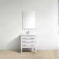 Eiffel 30" High Gloss White Vanity with Quartz Counter Top in modern bathroom setting.
