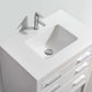 Eiffel 30'' High Gloss White Vanity with Quartz Countertop and Two Drawers in Bathroom Setting