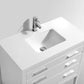 Eiffel 36" High Gloss White Vanity with Quartz Counter Top and functional drawers in a minimalist bathroom design