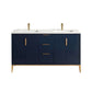 Divani 60'' Gloss Blue Vanity W/ Quartz Counter Top (Back Splash Free)