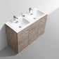 Milano 48" Double Sink Nature Wood Modern Bathroom Vanity