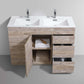 Milano 48" Double Sink Nature Wood Modern Bathroom Vanity