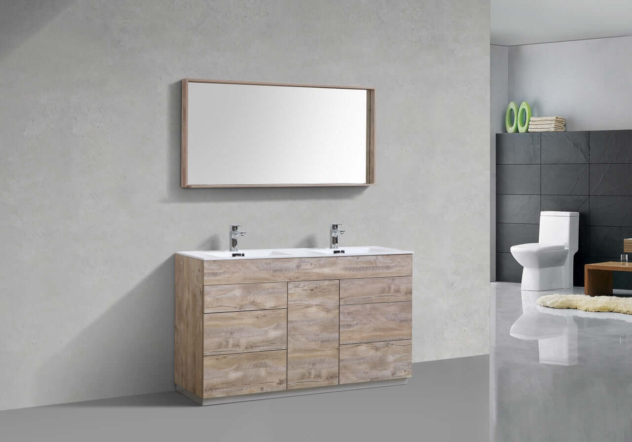 Milano 48" Single Sink Nature Wood Modern Bathroom Vanity