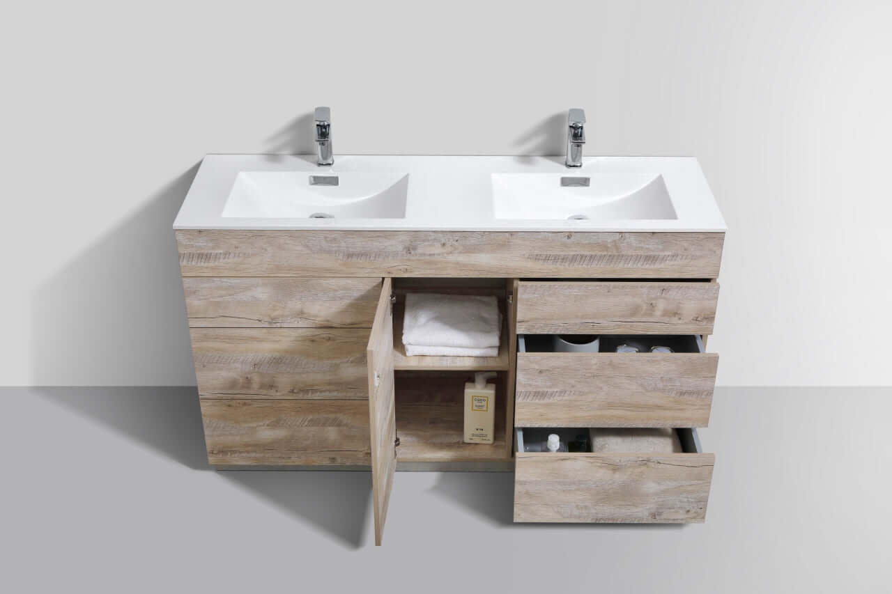 Milano 48" Single Sink Nature Wood Modern Bathroom Vanity