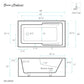 Voltaire 48 x 30" Left-Hand Drain Alcove Integrated Armrest Bathtub with Apron